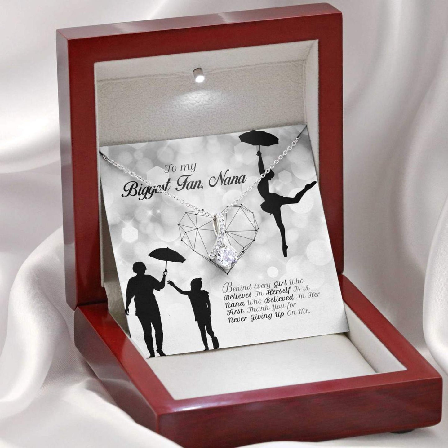 Gift For Your Grandma Who Always Support You On Mother's Day - Grandma Petite Ribbon Necklace 0921