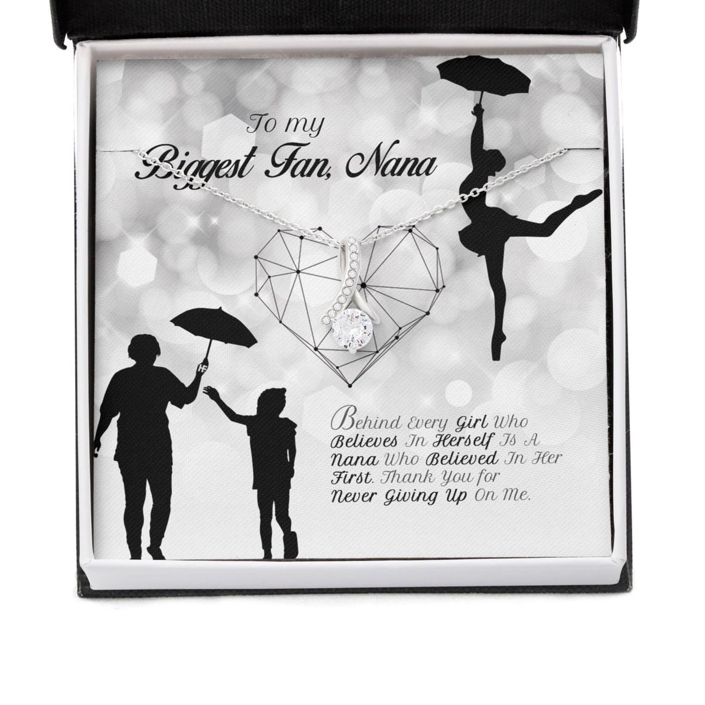 Gift For Your Grandma Who Always Support You On Mother's Day - Grandma Petite Ribbon Necklace 0921