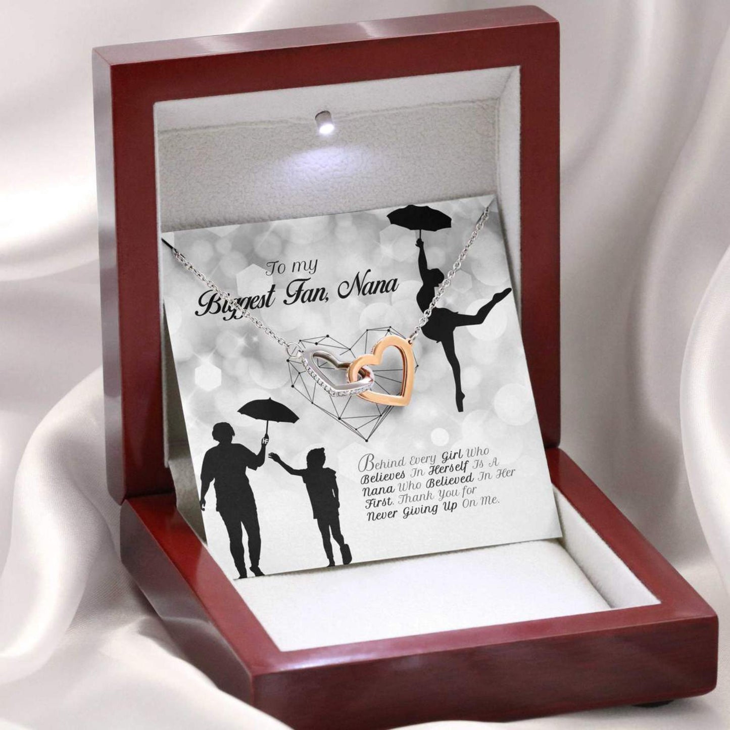 Gift For Your Grandma Who Always Support You On Mother's Day - Grandma Two Hearts Necklace 0921