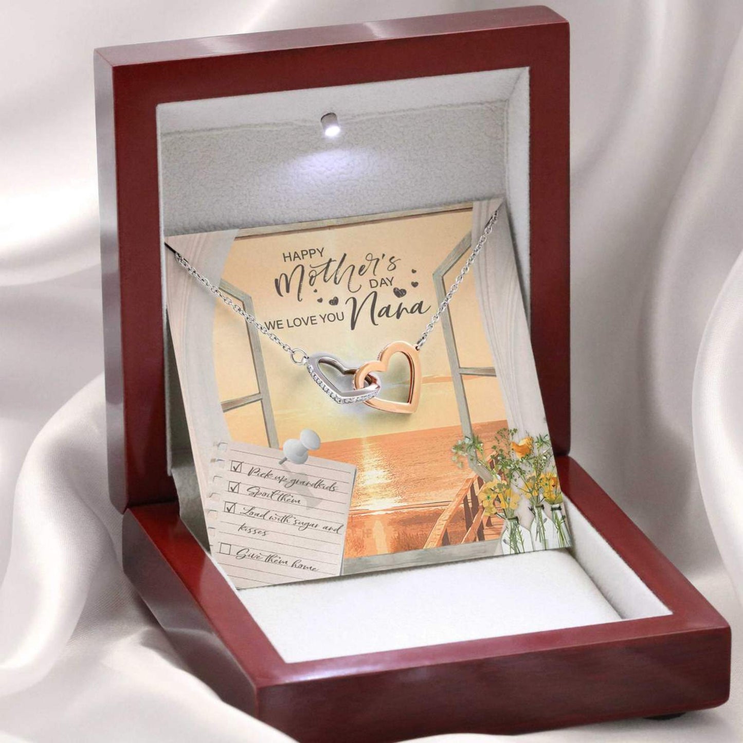 Gift For Your Loving Grandma On Mother's Day - Grandma Two Hearts Necklace 0921