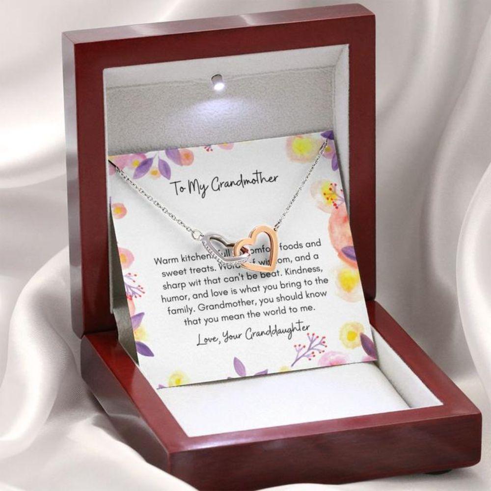 To My Grandmother From Granddaughter Warm Kitchen - Grandma Two Hearts Necklace 0921