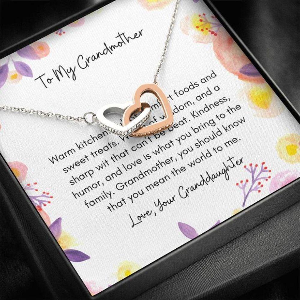 To My Grandmother From Granddaughter Warm Kitchen - Grandma Two Hearts Necklace 0921