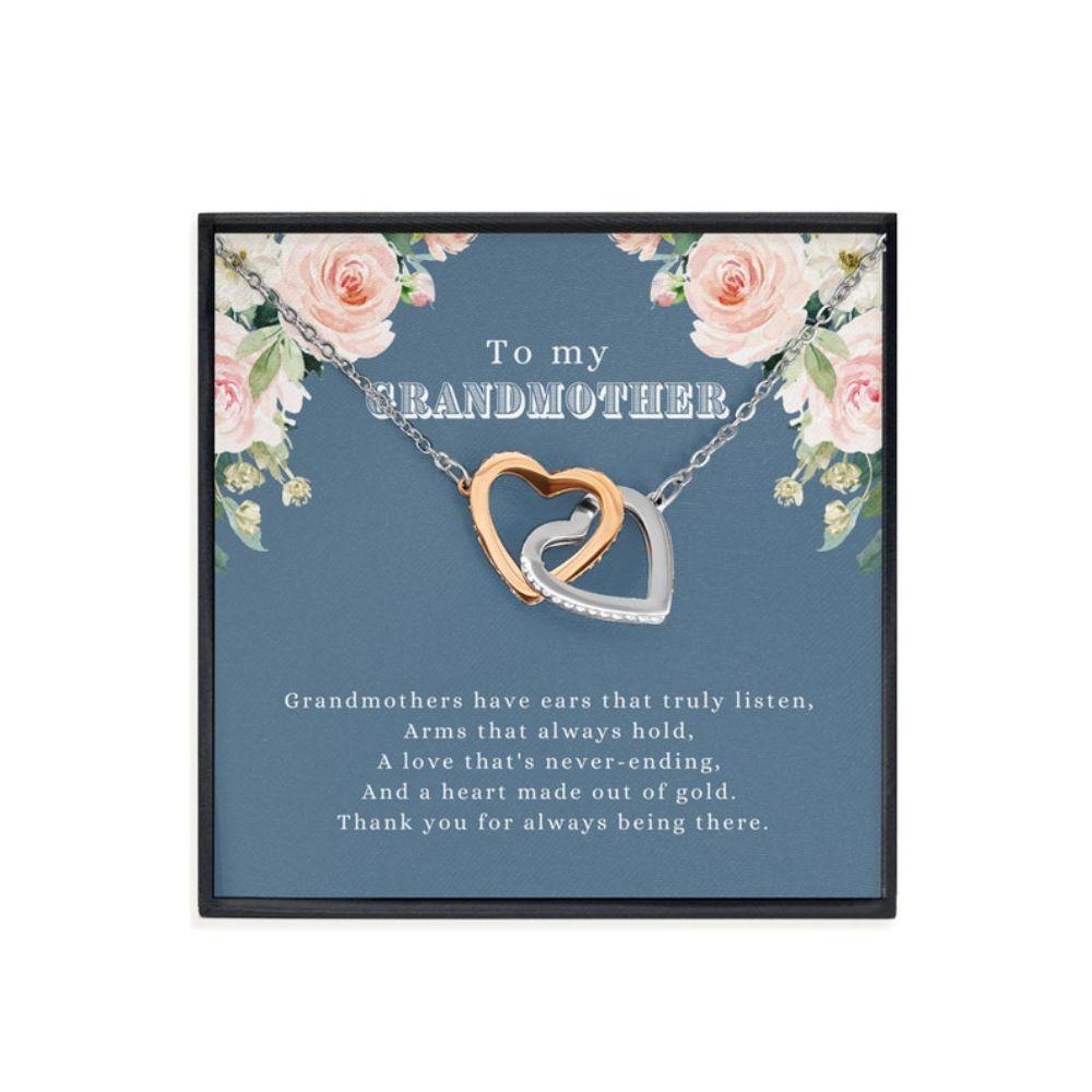 Grandma Gift For Mother's Day - Grandma Two Hearts Necklace 0921