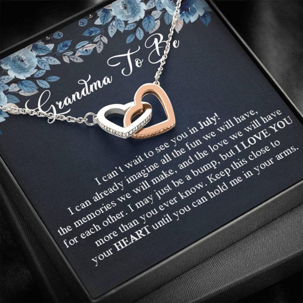 Grandma To Be Gift Mother's Day For Future Grandma Expecting Grandma Gift Pregnancy - Grandma Two Hearts Necklace 0921