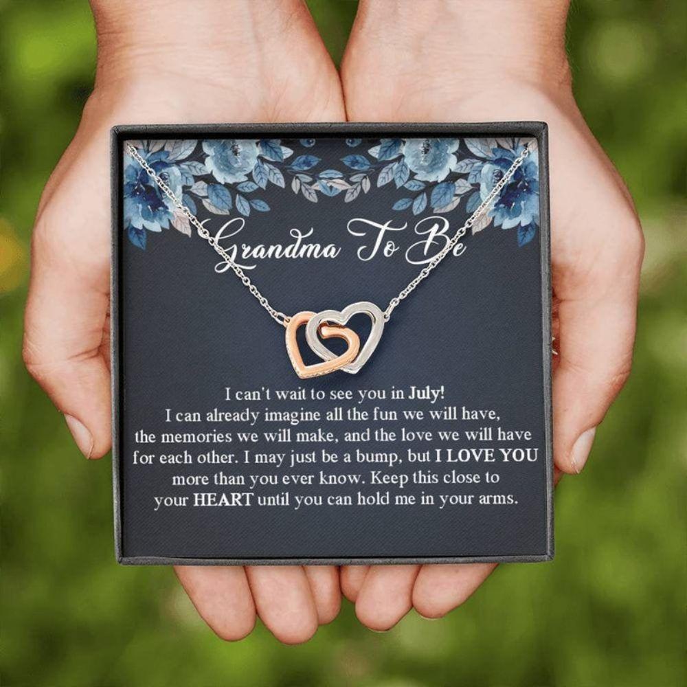 Grandma To Be Gift Mother's Day For Future Grandma Expecting Grandma Gift Pregnancy - Grandma Two Hearts Necklace 0921