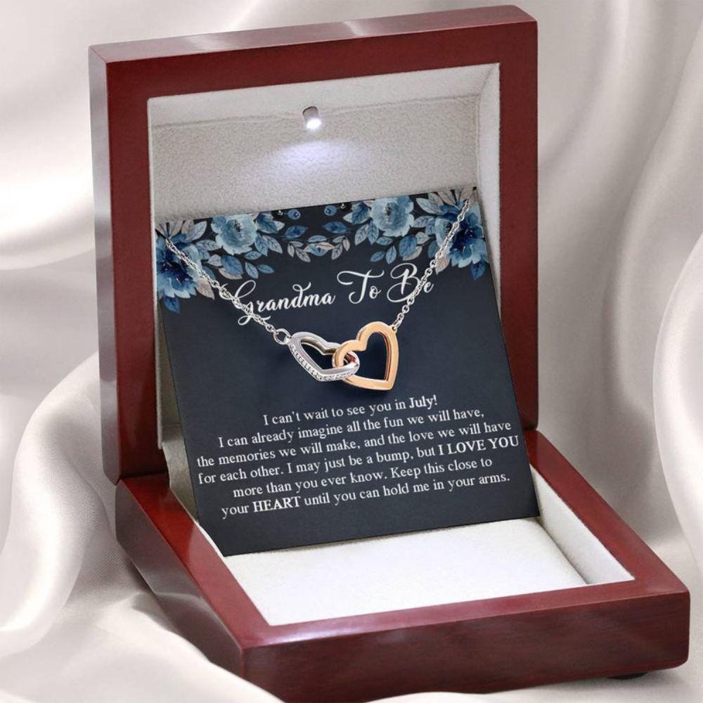 Grandma To Be Gift Mother's Day For Future Grandma Expecting Grandma Gift Pregnancy - Grandma Two Hearts Necklace 0921