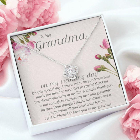 Grandmother Of The Bride Gift Grandma Of The Groom - Grandma Love Knot Necklace 0921