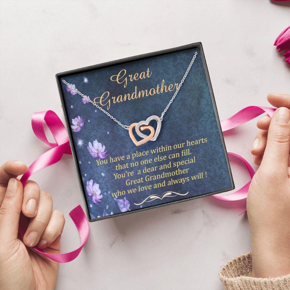 Great Grandmother Gift Great Grandmother Mothers Day Gift Gift For Great Grandma - Grandma Two Hearts Necklace 0921