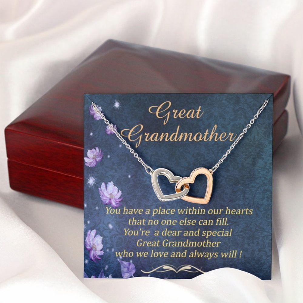 Great Grandmother Gift Great Grandmother Mothers Day Gift Gift For Great Grandma - Grandma Two Hearts Necklace 0921