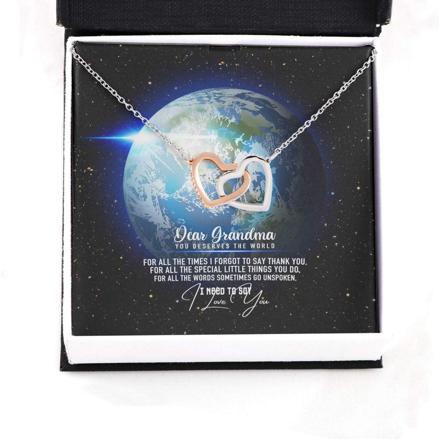 For Your Precious Grandma Who Deserves The World On Mother Day - Grandma Two Hearts Necklace 0921