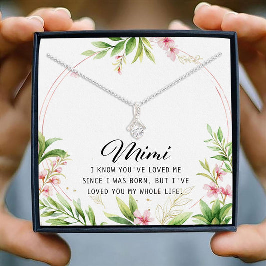 To Mimi Message For Grandma Mimi Gifts - Grandma Petite Ribbon Necklace 0921