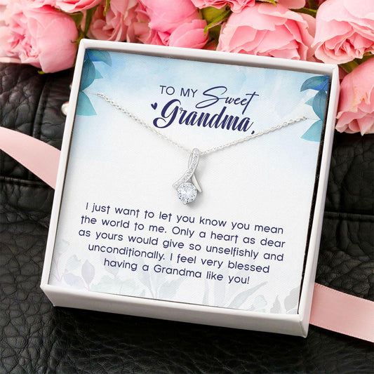 Sweet Grandma Jewelry Gift Grandma Gift - Grandma Petite Ribbon Necklace 0921