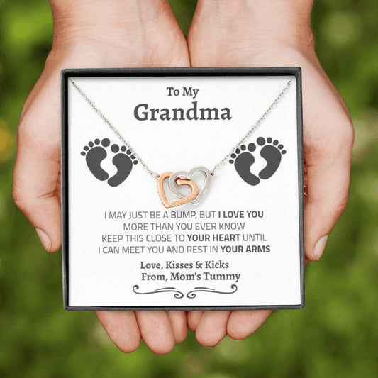 New Grandma Gift Gifts For Expectant Grandmother - Grandma Two Hearts Necklace 0921