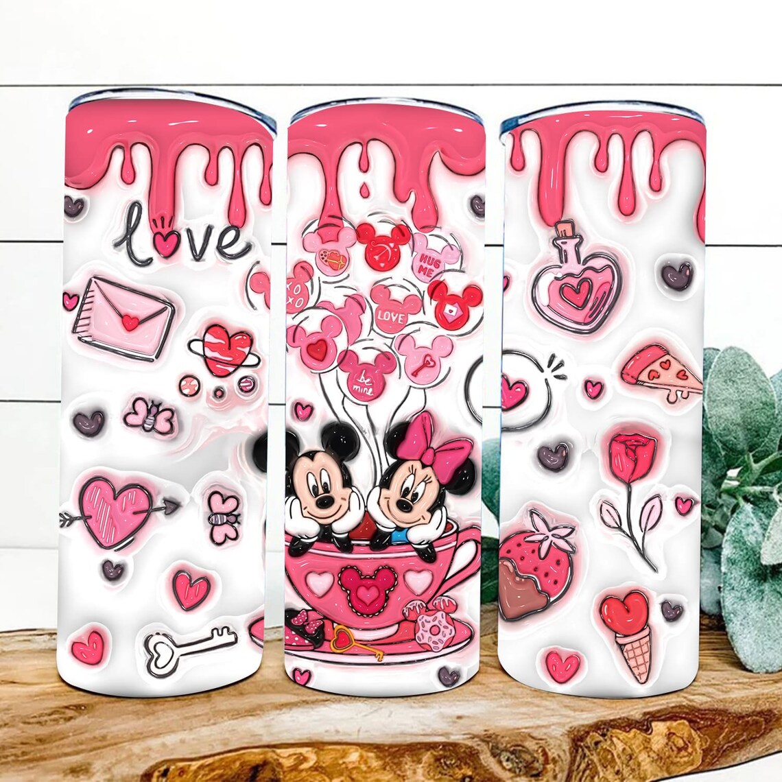 Mouse Couple Mouse Skinny Tumbler 0124