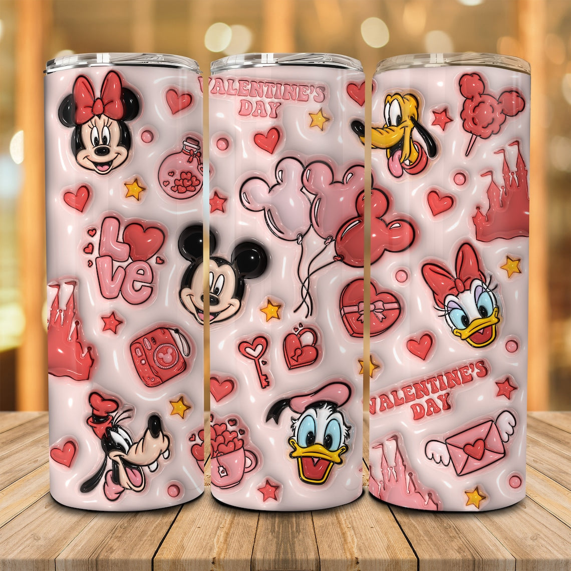 Happy Valentine's Day Mouse Skinny Tumbler 0124