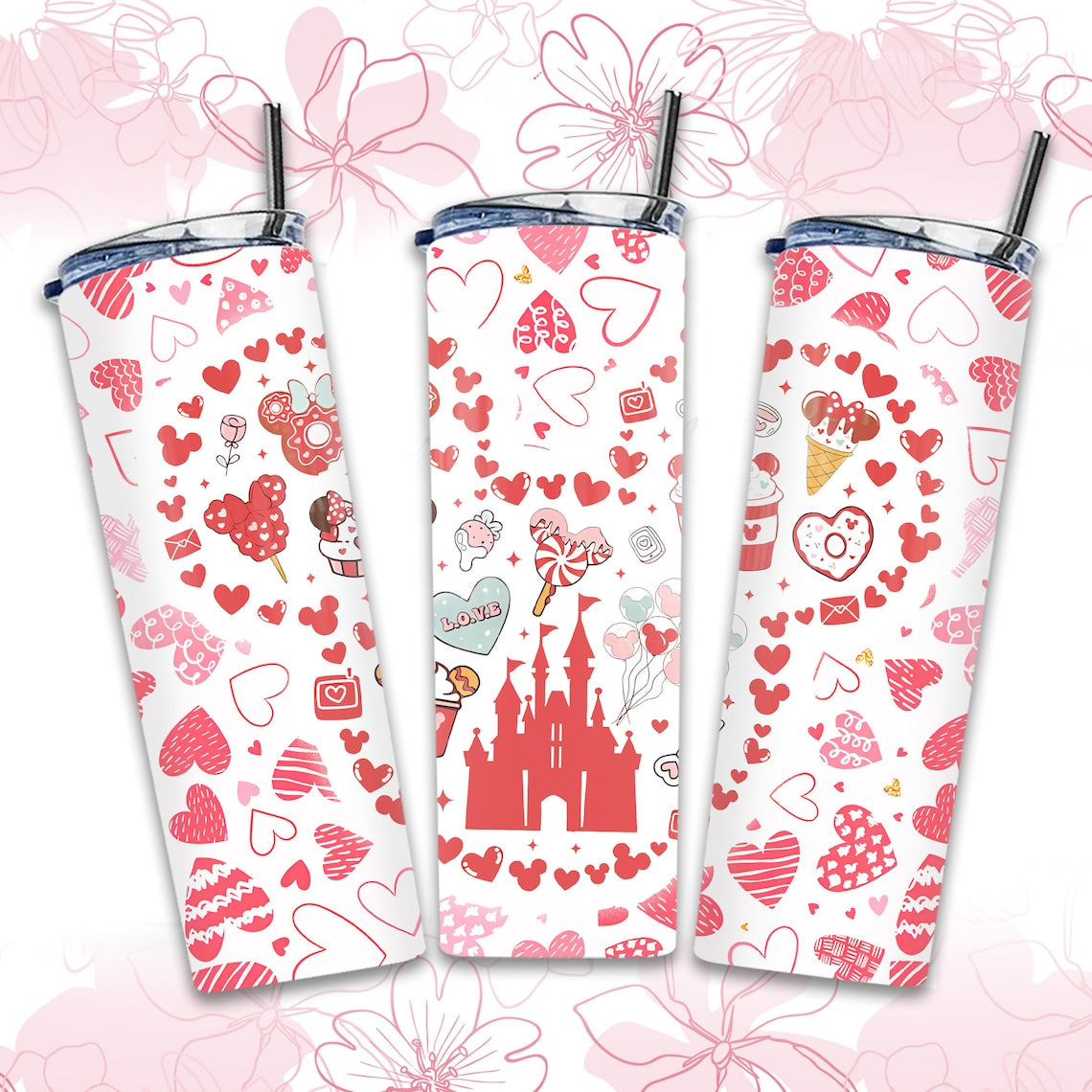 Be My Valentine Mouse Skinny Tumbler 0124