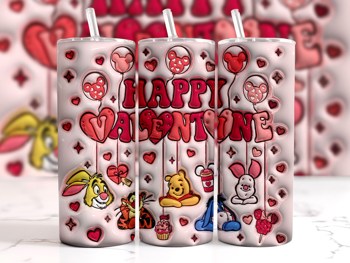 Happy Valentine's Day Mouse Skinny Tumbler 0124
