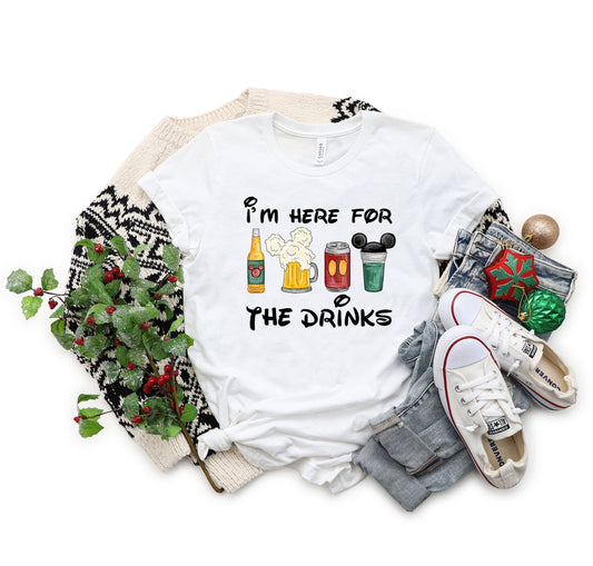 I'm Here For The Drinks Mouse T-shirt and Hoodie