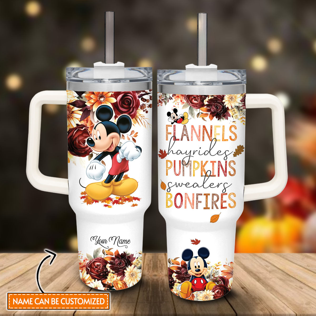 Tis The Season Personalized Mouse Tumbler With Handle 0224