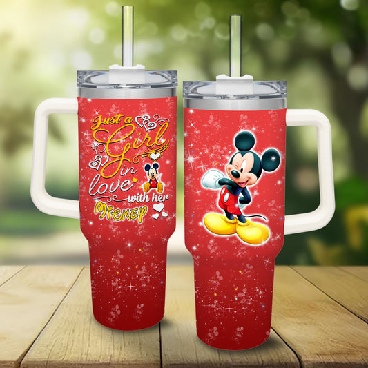 Just A Girl Who Love Mouse Mouse Tumbler With Handle 0224