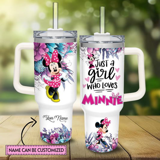 Just A Girl Who Love Mouse Personalized Mouse Tumbler With Handle 0224
