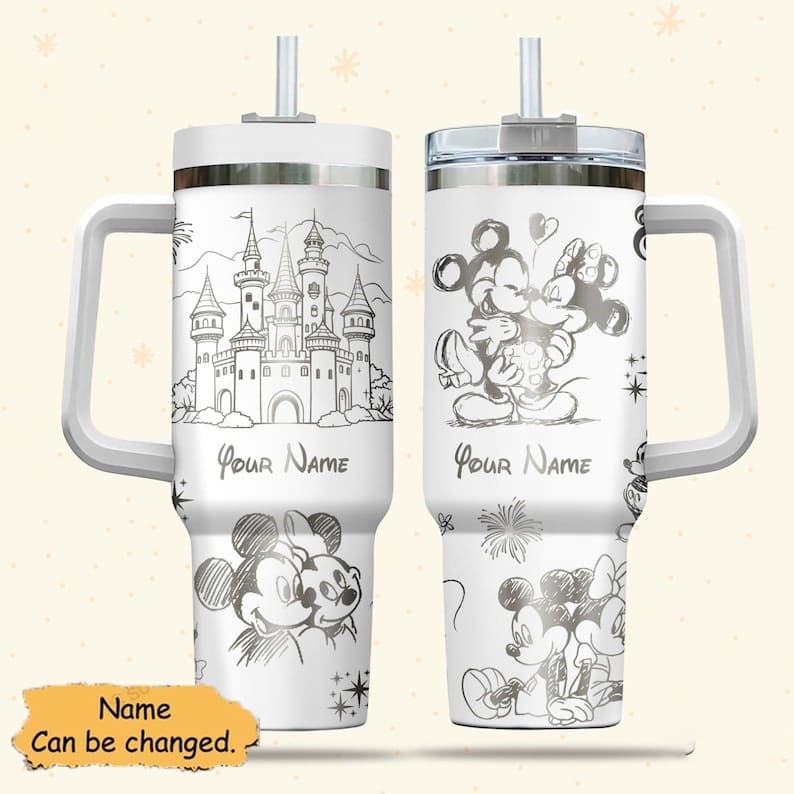 Love Mouse Personalized Mouse Tumbler With Handle 0224