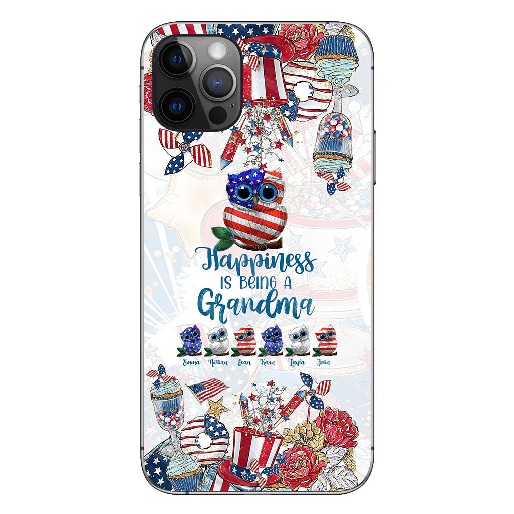 Happiness Is Being A Grandma - Personalized Independence Day Phone Case