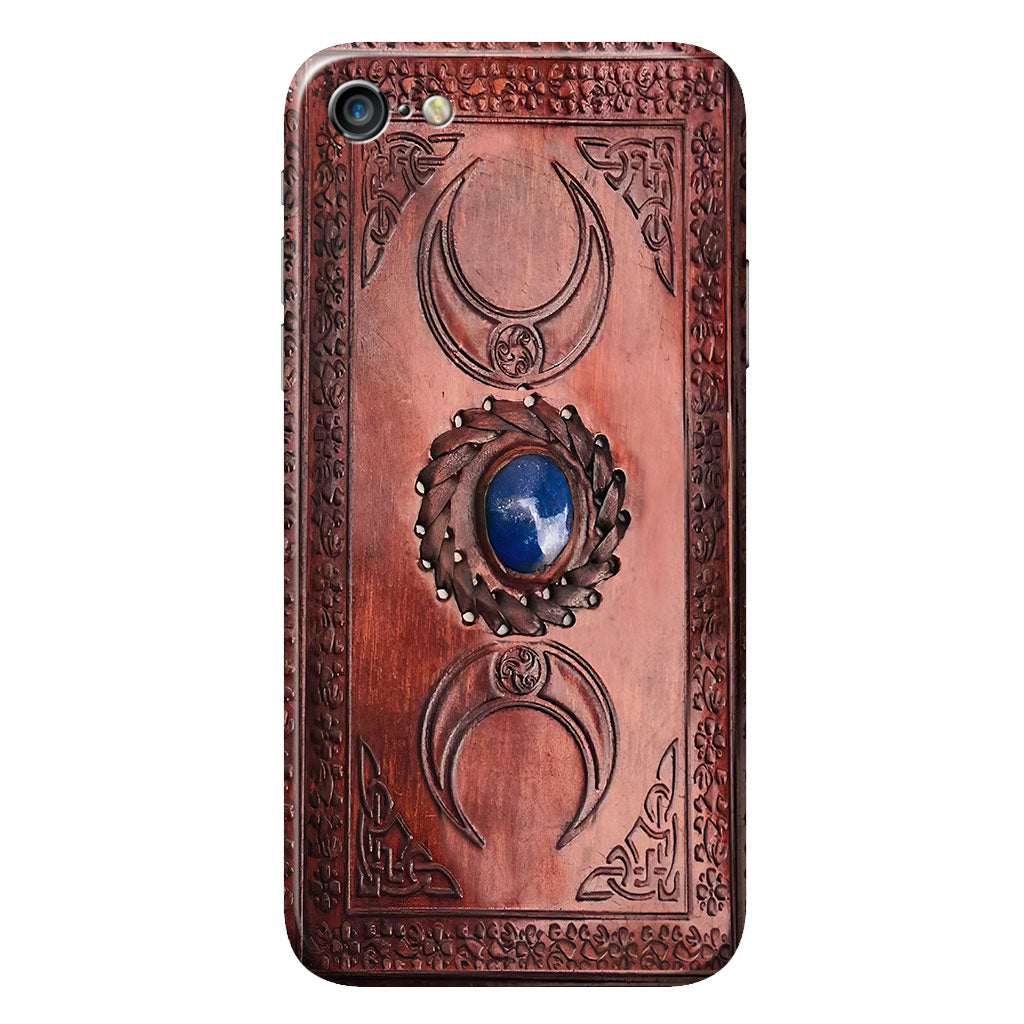 Triple Moon Third Eye Witch Leather Pattern Print Phone Case