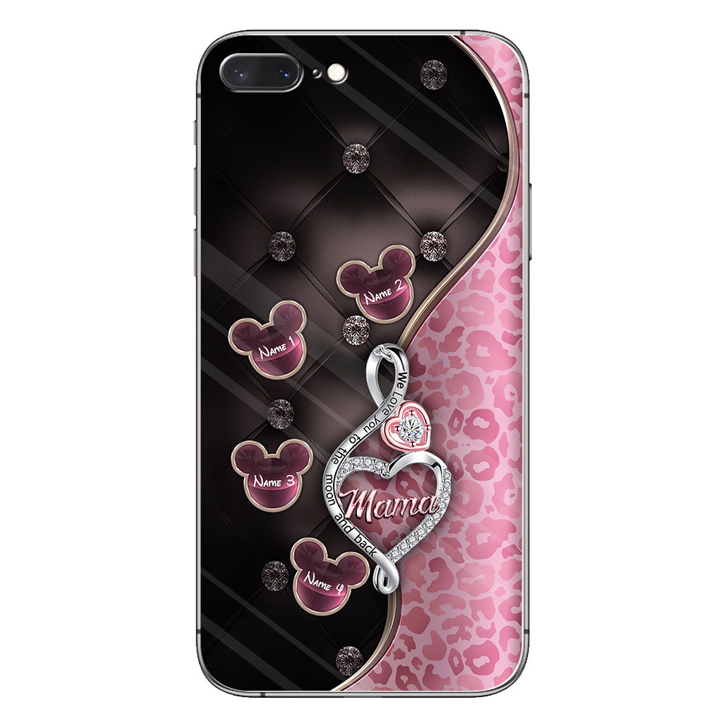 To The Moon And Back Rose Gold - Personalized Mother's Day Mouse Phone Case