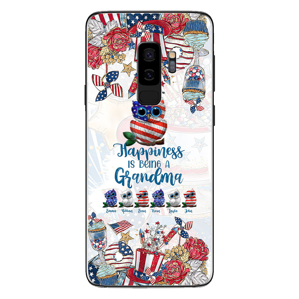 Happiness Is Being A Grandma - Personalized Independence Day Phone Case