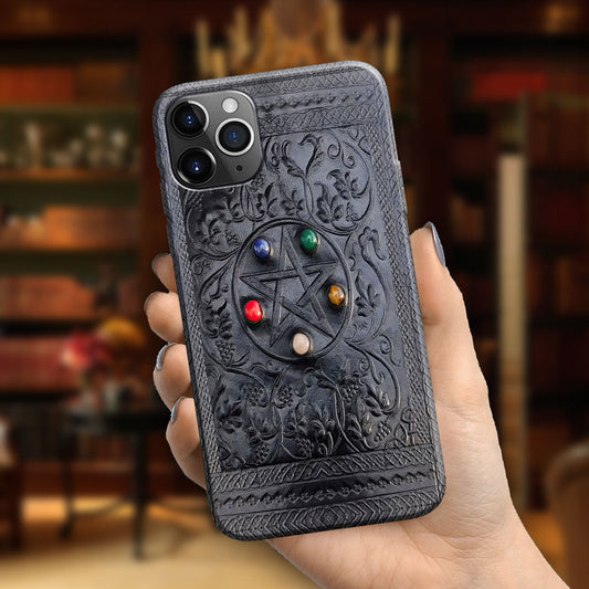 Salty Lil' Witch Leather Pattern Print Phone Case
