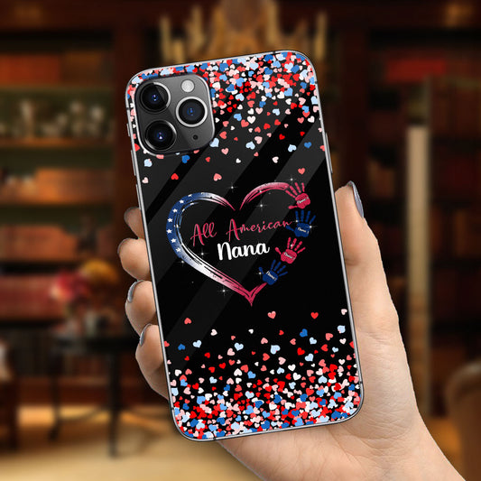 Nana's Heart - Personalized Independence Day Grandma Phone Case