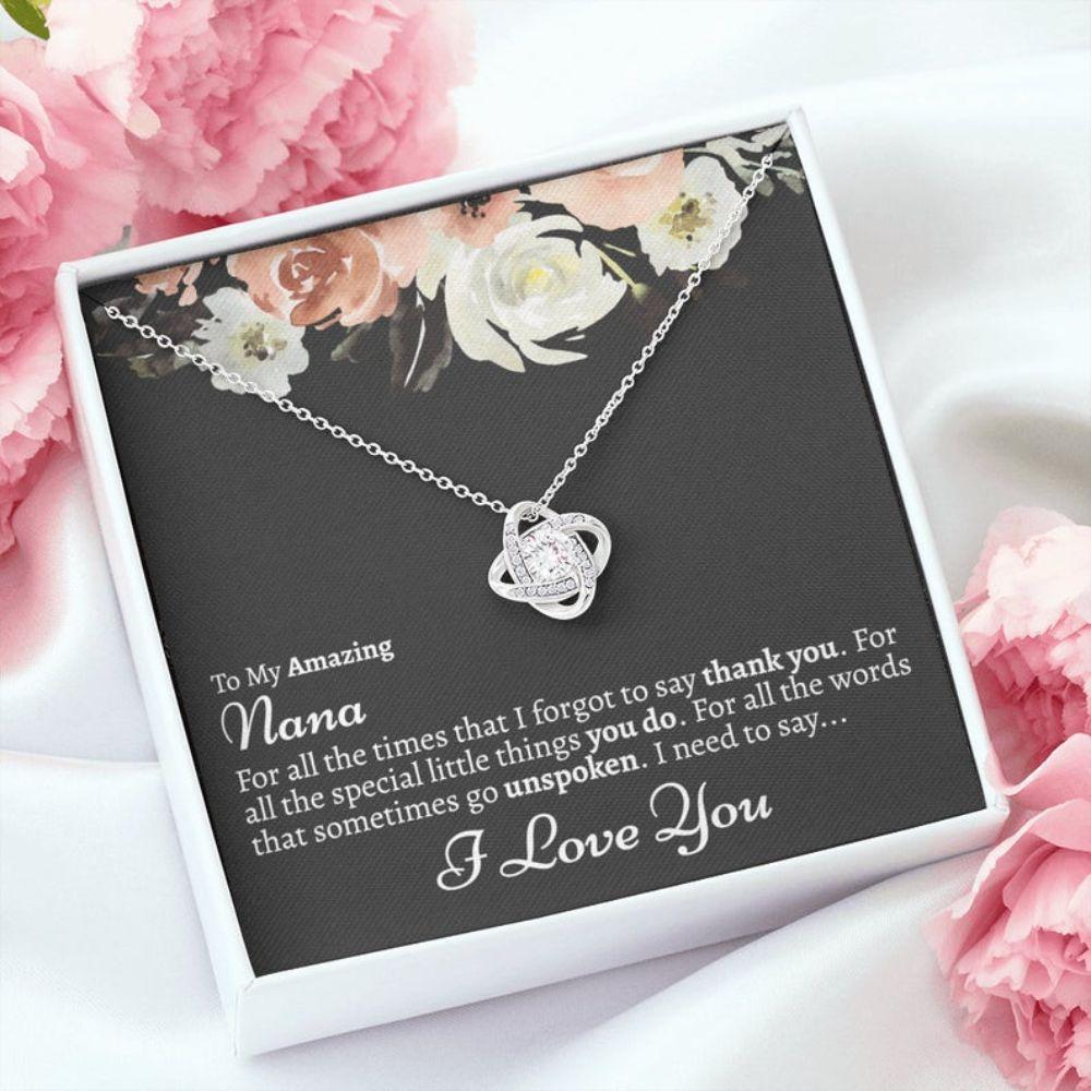 Nana From Grandkids Gift For Nana From Granddaughter Best Nana Ever - Grandma Love Knot Necklace 0921