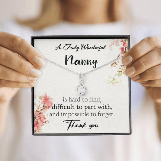 Gift For Nanny Leaving Childminder Gifts Thank You Nanny - Grandma Petite Ribbon Necklace 0921