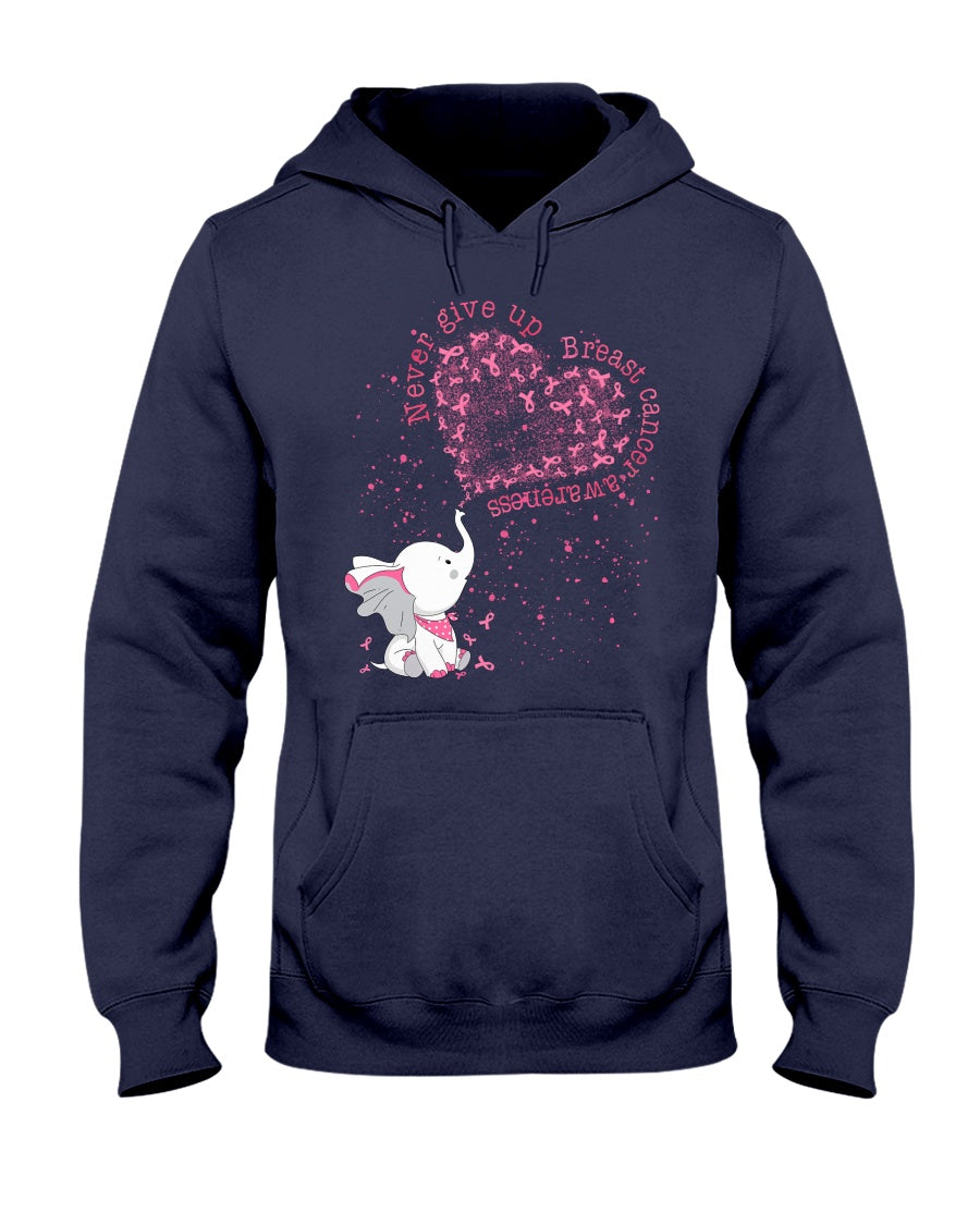 Never Give Up - Breast Cancer Awareness T-shirt and Hoodie 0822