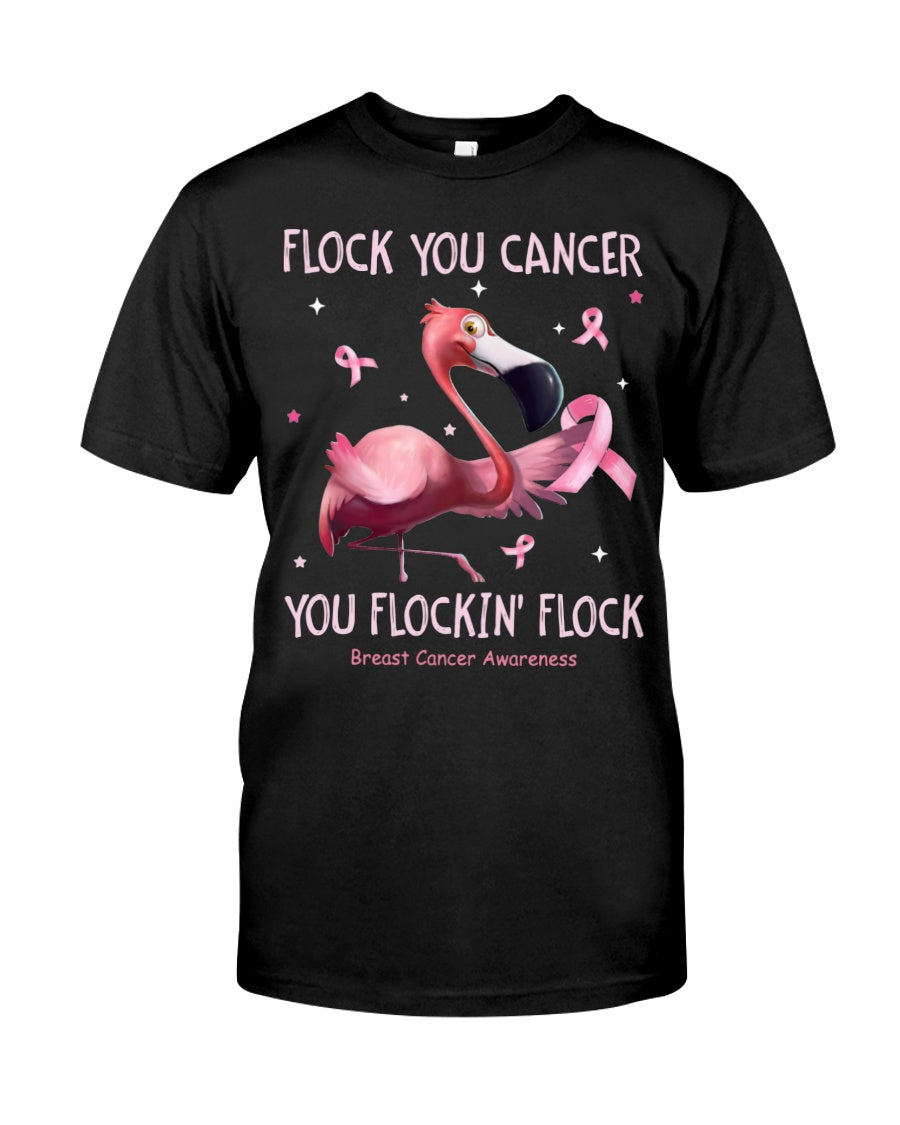 Flamingo Flock You Cancer - Breast Cancer Awareness T-shirt and Hoodie 0822
