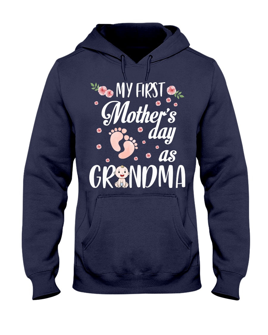 My First Mother's Day As Grandma - Grandma T-shirt and Hoodie 0921
