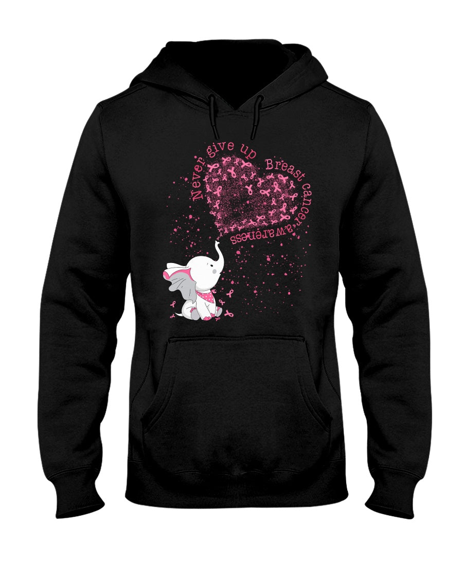 Never Give Up - Breast Cancer Awareness T-shirt and Hoodie 0822