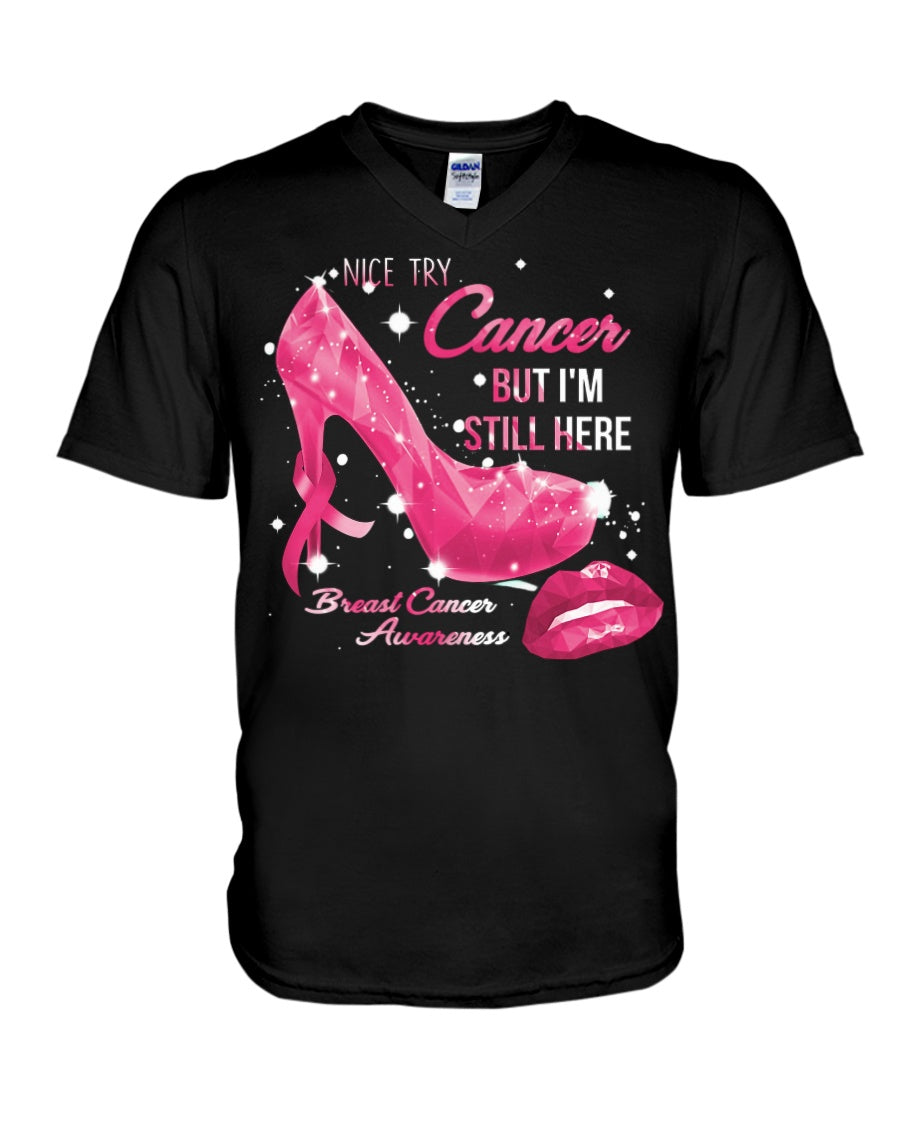 Nice Try - Breast Cancer Awareness T-shirt and Hoodie 0822