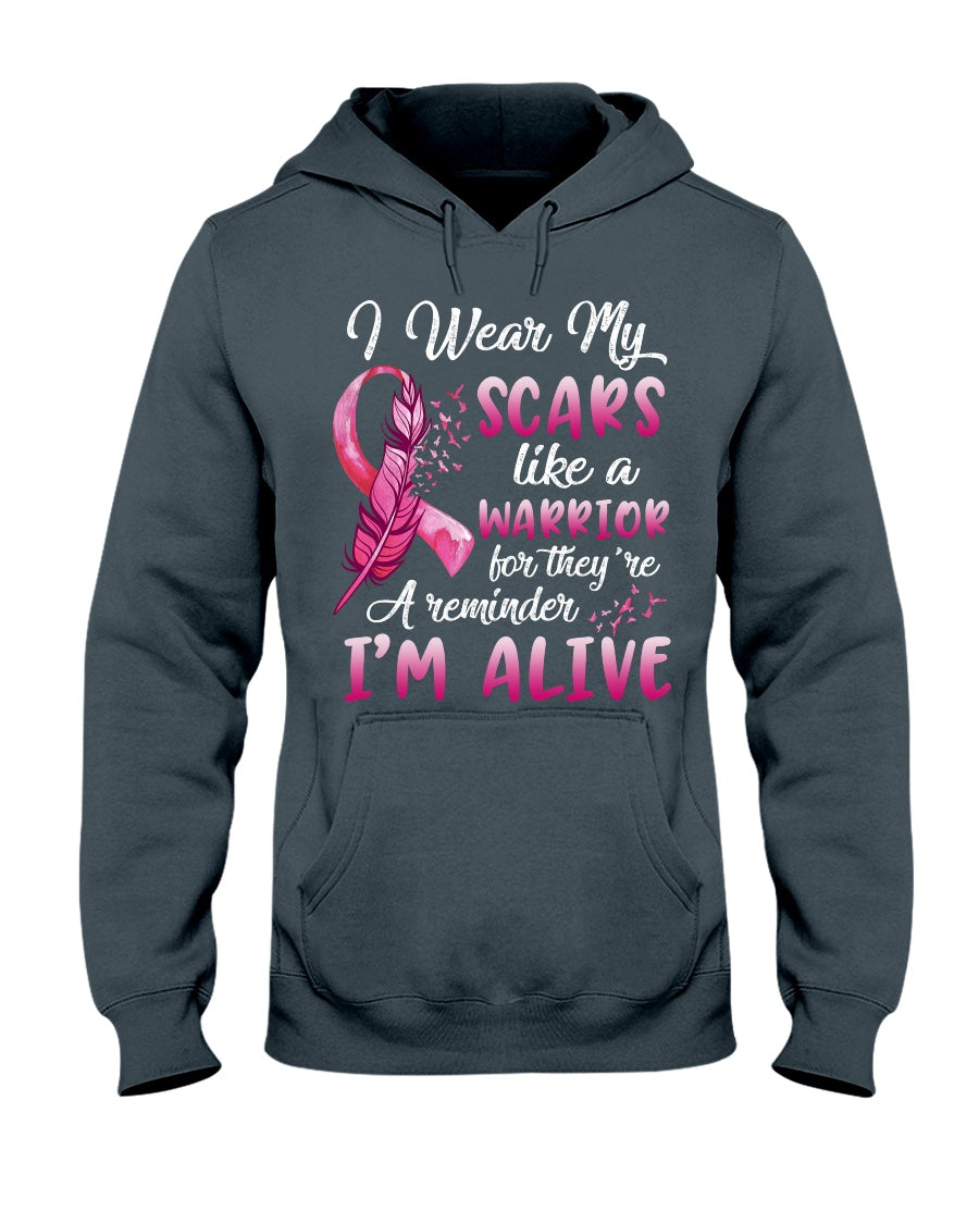 I Wear My Scars Like A Warrior - Breast Cancer Awareness T-shirt and Hoodie 0822