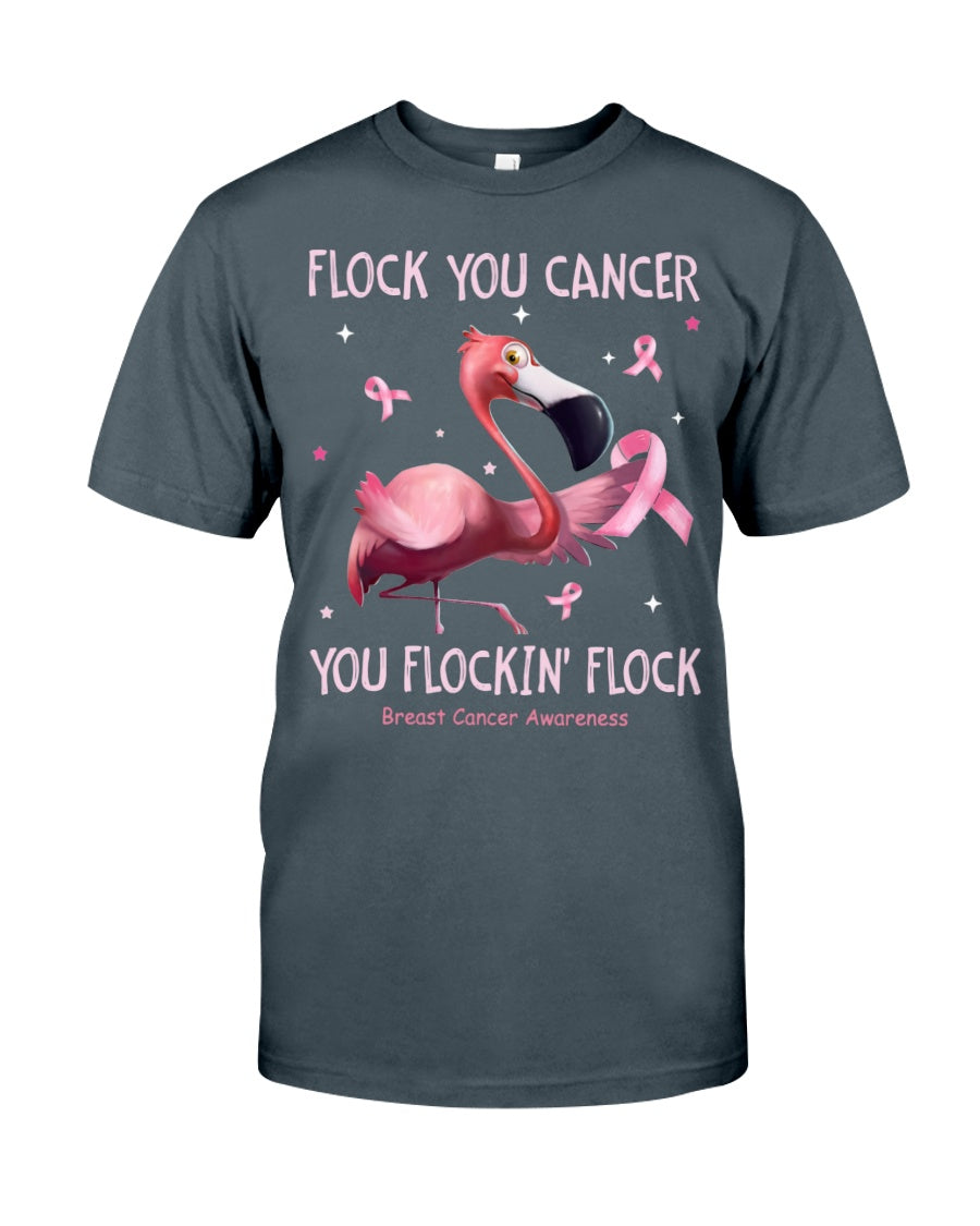 Flamingo Flock You Cancer - Breast Cancer Awareness T-shirt and Hoodie 0822