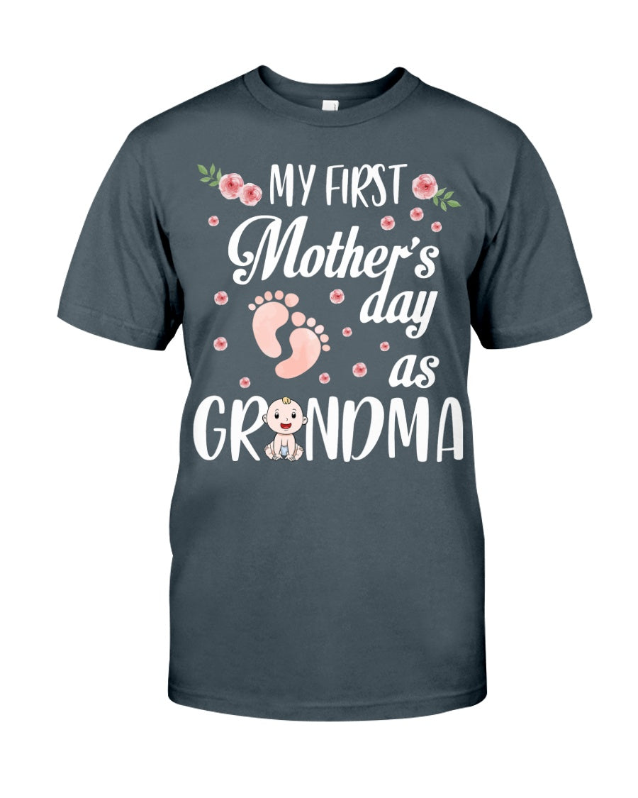 My First Mother's Day As Grandma - Grandma T-shirt and Hoodie 0921