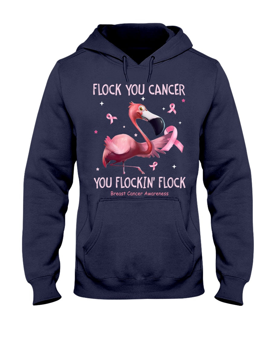 Flamingo Flock You Cancer - Breast Cancer Awareness T-shirt and Hoodie 0822