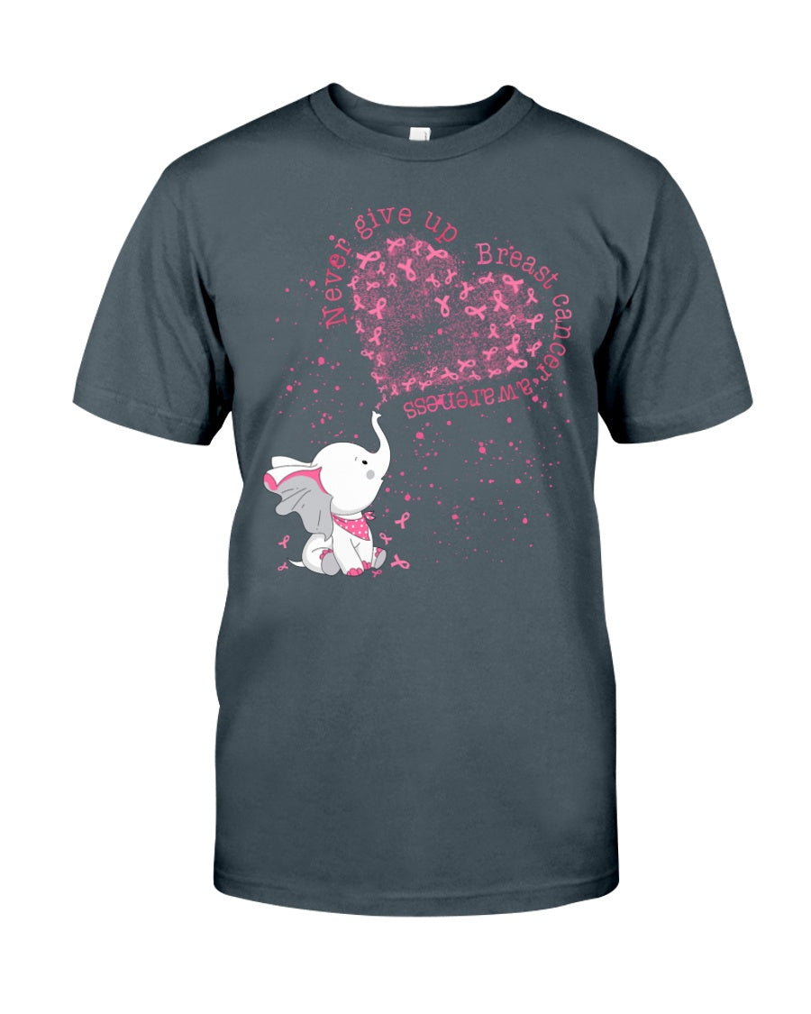 Never Give Up - Breast Cancer Awareness T-shirt and Hoodie 0822