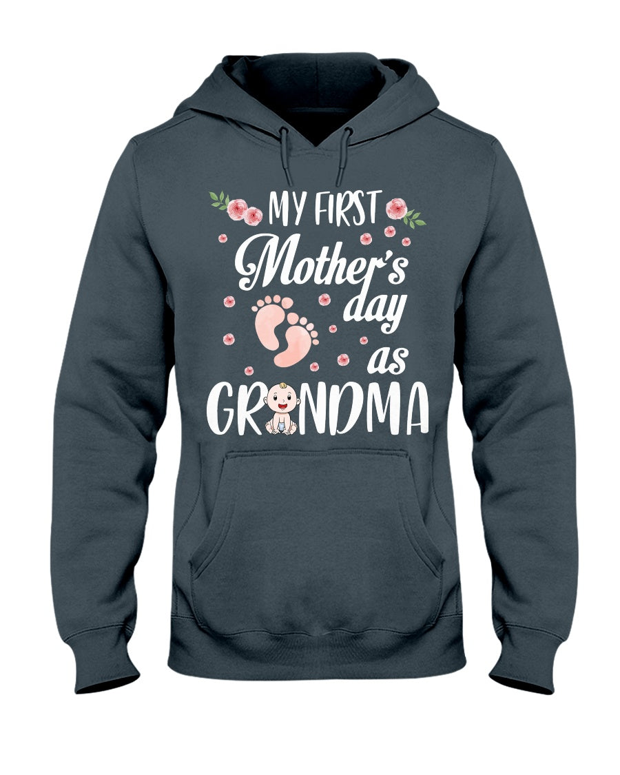 My First Mother's Day As Grandma - Grandma T-shirt and Hoodie 0921