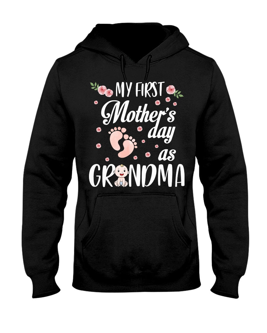 My First Mother's Day As Grandma - Grandma T-shirt and Hoodie 0921