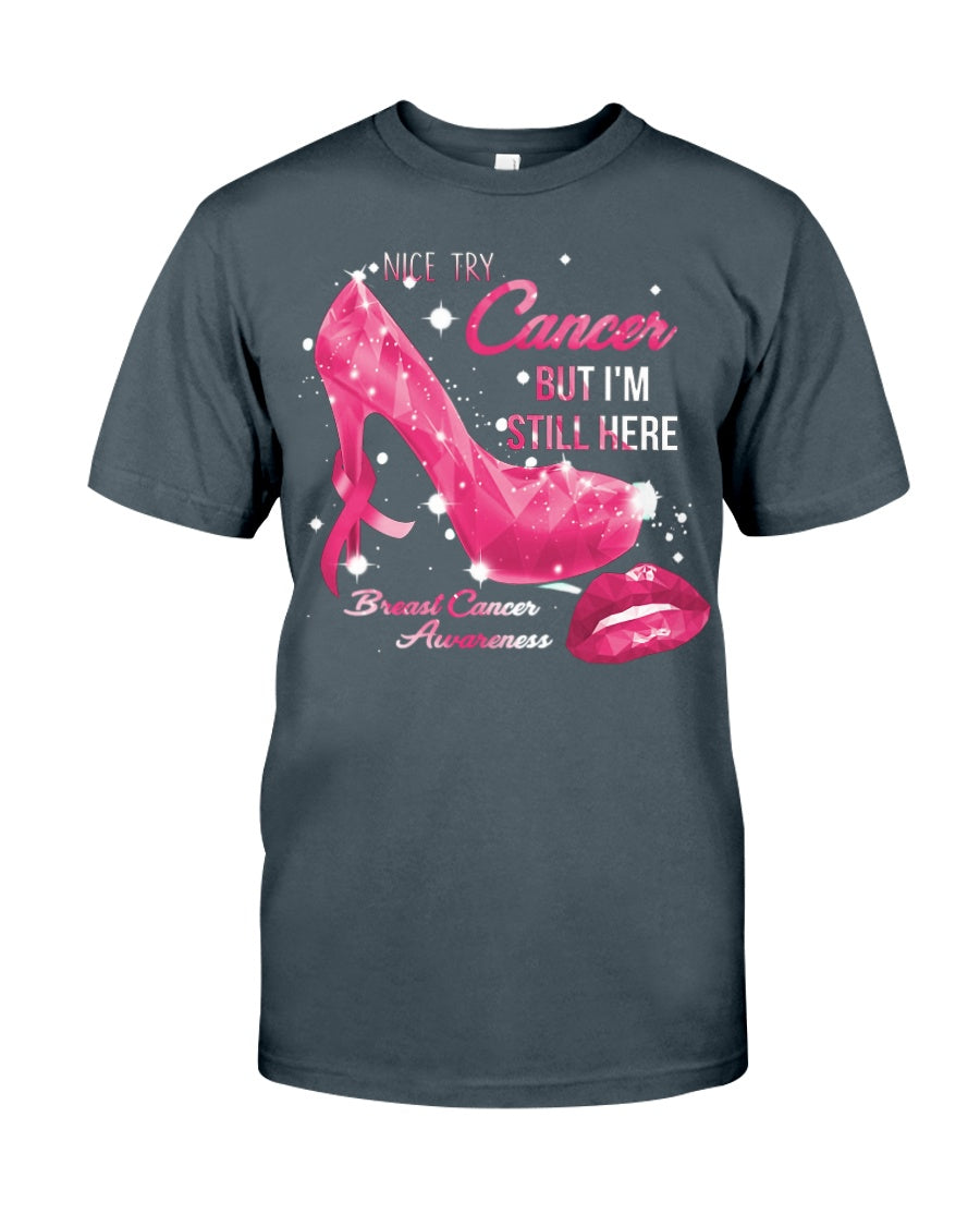 Nice Try - Breast Cancer Awareness T-shirt and Hoodie 0822