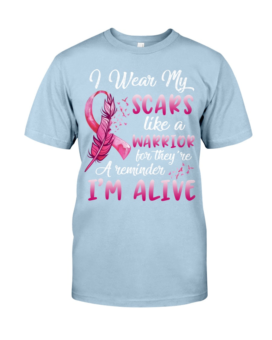 I Wear My Scars Like A Warrior - Breast Cancer Awareness T-shirt and Hoodie 0822