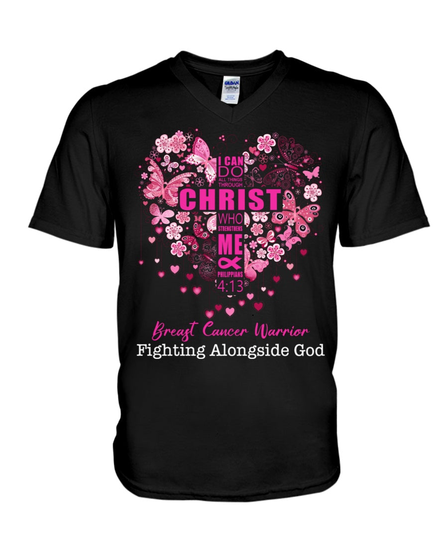 I Can Do All Things Through Christ Who Strengthens Me - Breast Cancer Awareness T-shirt and Hoodie 0822