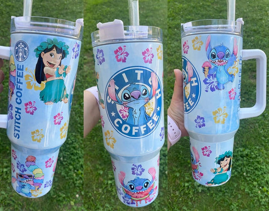 Love Coffee Ohana Tumbler With Handle 0224